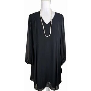 INC International Concepts ~Woman Size M~ Black Back Bow Dress Long Sleeve NWT.